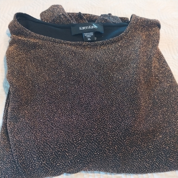 Karen Kane Red Ahead Front Twist Top Gold/Copper XL - Picture 4 of 12